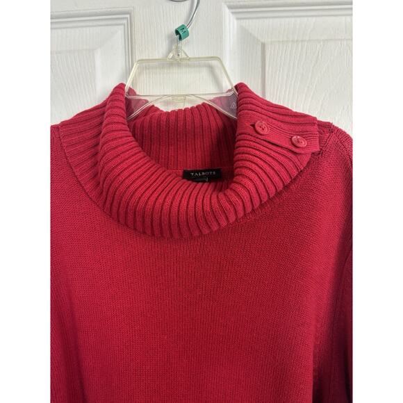 Talbots Cashmere Blend Red Button Collar Sweater Size XL Cozy Winter - Picture 4 of 8
